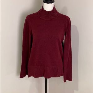 LOFT Burgundy Mock Neck Sweater Size Small